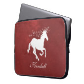 Red Unicorn persoonlijke laptophoes Laptop Sleeve (Voorkant Links)