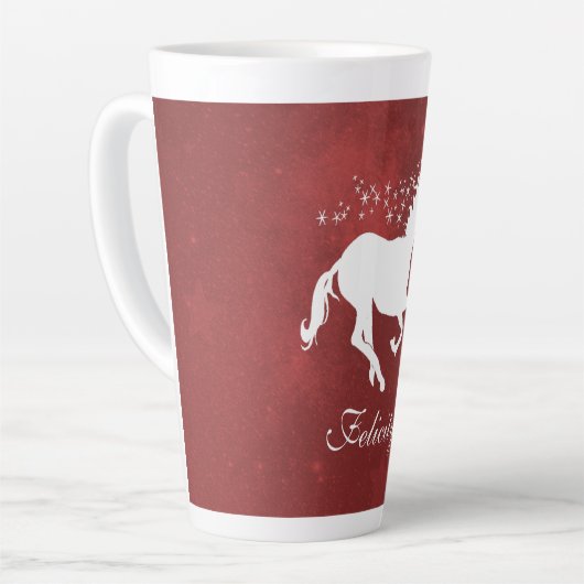 Red Unicorn persoonlijke latte Mok (Linkerhoek)