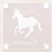 Red Unicorn, speciaal voor glas Onderzetter (Achterkant)