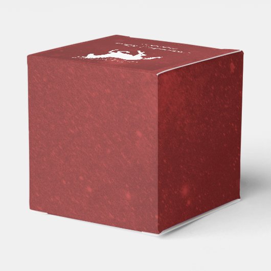 Red Unicorn Wedding Favor Box Bedankdoosjes (Achterkant)