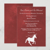 Red Unicorn Wedding Rehearsal Dinner Invite Kaart (Voorkant / Achterkant)