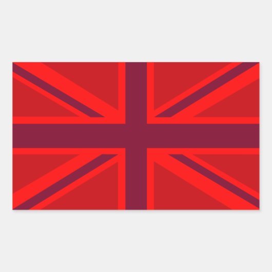 Red Union Jack Rechthoekige Sticker (Voorkant)