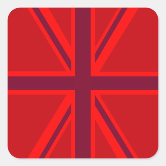 Red Union Jack Vierkante Sticker (Voorkant)