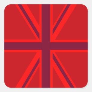 Red Union Jack Vierkante Sticker