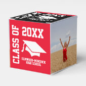 Red Unique Graduation Party Bedankdoosjes (Voorkant Zijde)