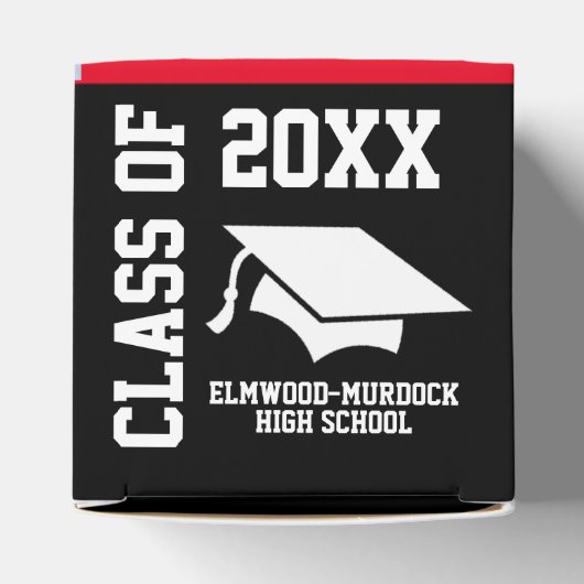 Red Unique Graduation Party Bedankdoosjes (Bovenkant)