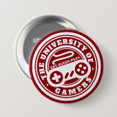 Red University of Gamers Seal Gaming Button (Voorkant /achterkant)