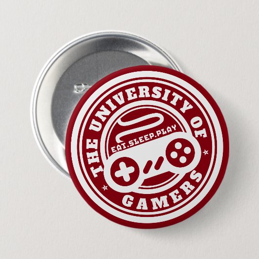 Red University of Gamers Seal Gaming Button (Voorkant /achterkant)