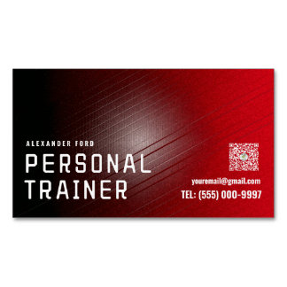 Red Urban Texture Personal Trainer Business Card – Magnetisch Visitekaartje