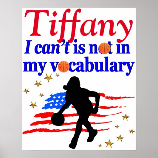 RED USA FLAG INSPIREREND BASKETBAL POSTER (Voorkant)