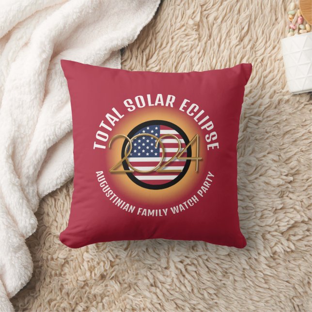 Red USA Souvenir 2024 TOTAL SOLAR ECLIPSE Familie Kussen (Deken)