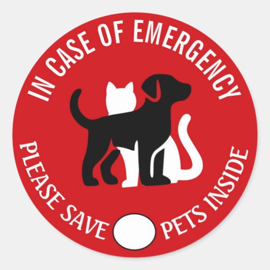 RED UW HUISDIER IN NOODGEVAL! Sticker (Voorkant)