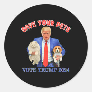 Red uw huisdieren Stem op Trump Amerikaanse verkie Ronde Sticker