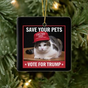 Red uw huisdieren Stem op Trump VS Verkiezing Quot Keramisch Ornament