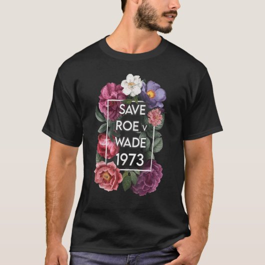 Red V Wade Florals demonstrerende feministische su T-shirt (Voorkant)