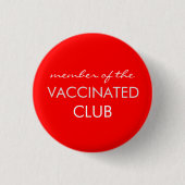 Red Vaccinated Club Button (Voorkant)