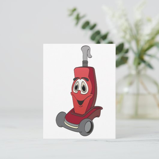 Red Vacuum Cleaner Briefkaart (Staand voorkant)