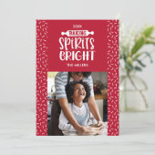 Red | Vakantie Bakken Geesten Bright Foto Feestdagenkaart (Staand voorkant)