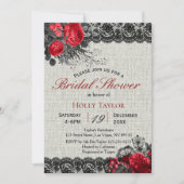 Red Valentijn & Gothic Bridal Shower Invitation Kaart (Voorkant)