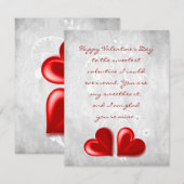 Red Valentijn Harten Flat Note Kaart Notitiekaartje (Voorkant / Achterkant)