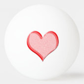 Red Valentijn Heart op Ping-Pong Ball (Achterkant)
