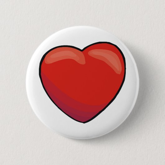 Red Valentijn Heart Ronde Button 5,7 Cm (Voorkant)