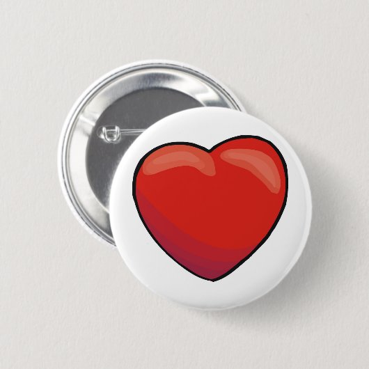 Red Valentijn Heart Ronde Button 5,7 Cm (Voorkant /achterkant)