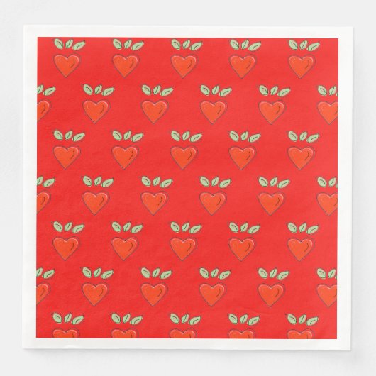 Red Valentijn Hearts Servet (Voorkant)