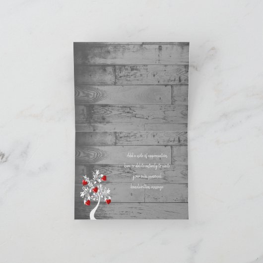 Red Valentijn Hearts Tree Dank je kaart (Binnen)