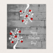 Red Valentijn Hearts Tree Folded Kaart (Buitenkant ongevouwen)