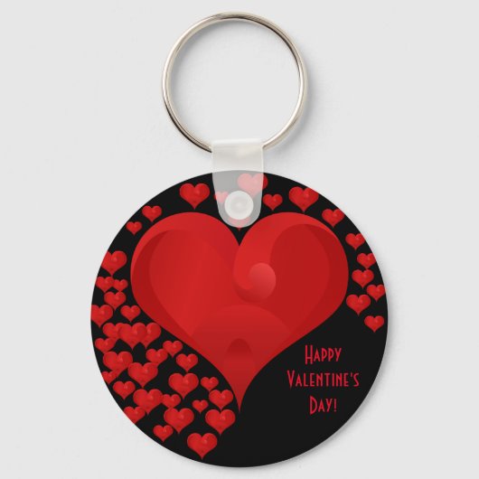 Red Valentijn Love Hearts Romantic Sleutelhanger (Voorkant)