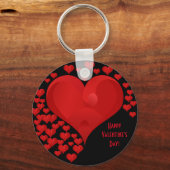 Red Valentijn Love Hearts Romantic Sleutelhanger (Voorkant)