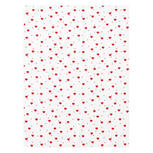 Red valentijnen Hearts Patroon Tafelkleed (Voorkant)