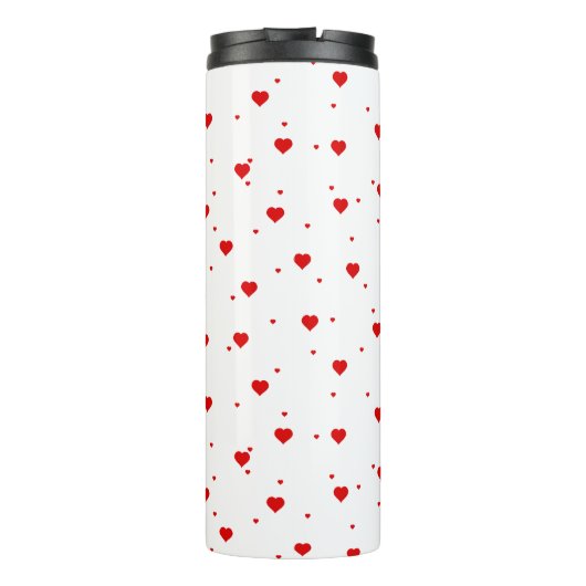 Red valentijnen Hearts Patroon Thermosbeker (Achterkant)