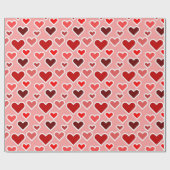 Red Valentijn's Day Love Hearts Cadeaupapier (Vlak)