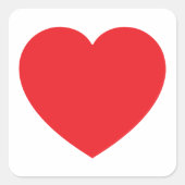 Red Valentijns Heart Vierkante Sticker (Voorkant)