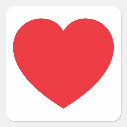 Red Valentijns Heart Vierkante Sticker (Voorkant)