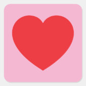 Red Valentijns Heart Vierkante Sticker (Voorkant)
