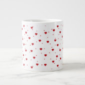 Red Valentijns Hearts Patroon Grote Koffiekop (Voorkant)