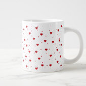 Red Valentijns Hearts Patroon Grote Koffiekop (Rechts)