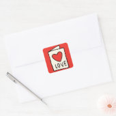 Red Valentijns Kaart Tekeningen Love Note Clip Art Vierkante Sticker (Envelop)