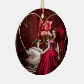 Red Valentijnsdag Fairy Keramisch Ornament (Rechts)