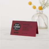 Red Valentijnsdag Gold Heart Ribbon-kaartje Plaatskaartje (Achterkant)