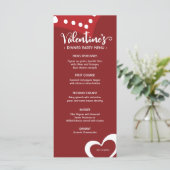 Red Valentijnsdag Hearts Eigen diner Menu (Staand voorkant)