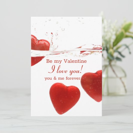 Red Valentijnsdag Wedding Invitation Kaart (Staand voorkant)