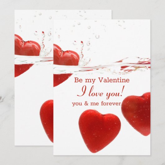 Red Valentijnsdag Wedding Invitation Kaart (Voorkant / Achterkant)