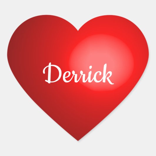 Red Valentine Heart with Name Hart Sticker (Voorkant)