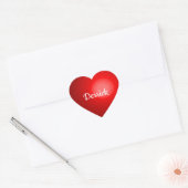 Red Valentine Heart with Name Hart Sticker (Envelop)