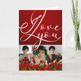 Red Valentine’s Day I Love You Photo Collage Kaart