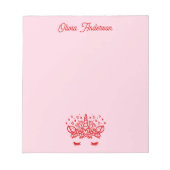 Red Valentine Unicorn Kids Valentines Day Custom Notitieblok (Voorkant)